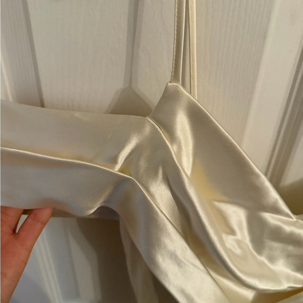 NWT Reformation Ronda Silk Dress in Ivory - Picture 6 of 10